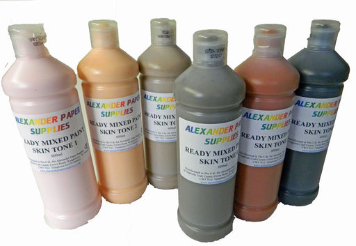 6 bottles Ready mixed paint in skin tone shades