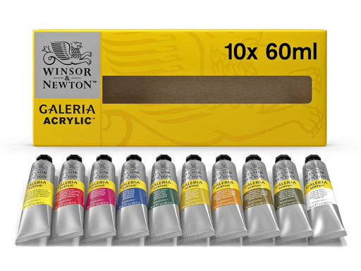 Winsor & Newton Galeria Acrylic set of 10 x 60 ml tubes of paint