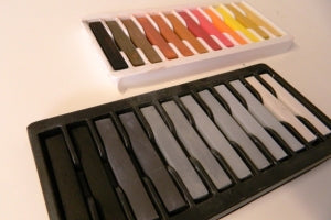 Boxes of Earthtone and Greytone pastels