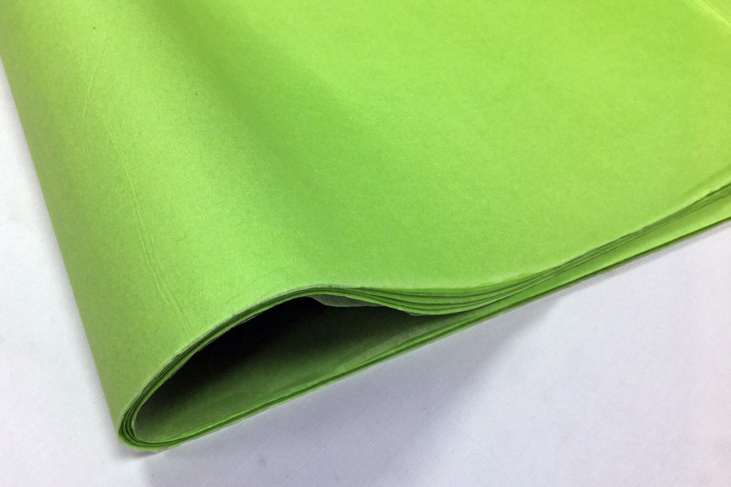 A fold of light green tissue paper
